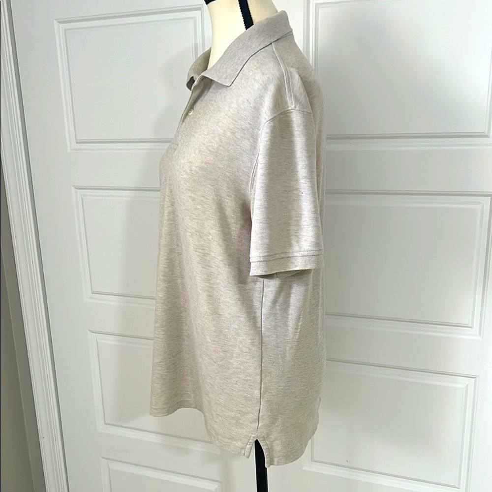 Saddlebred Perfect Polo Gray/Tan Classic Shirt Soft Knit Short Sleeve - Picture 3 of 10